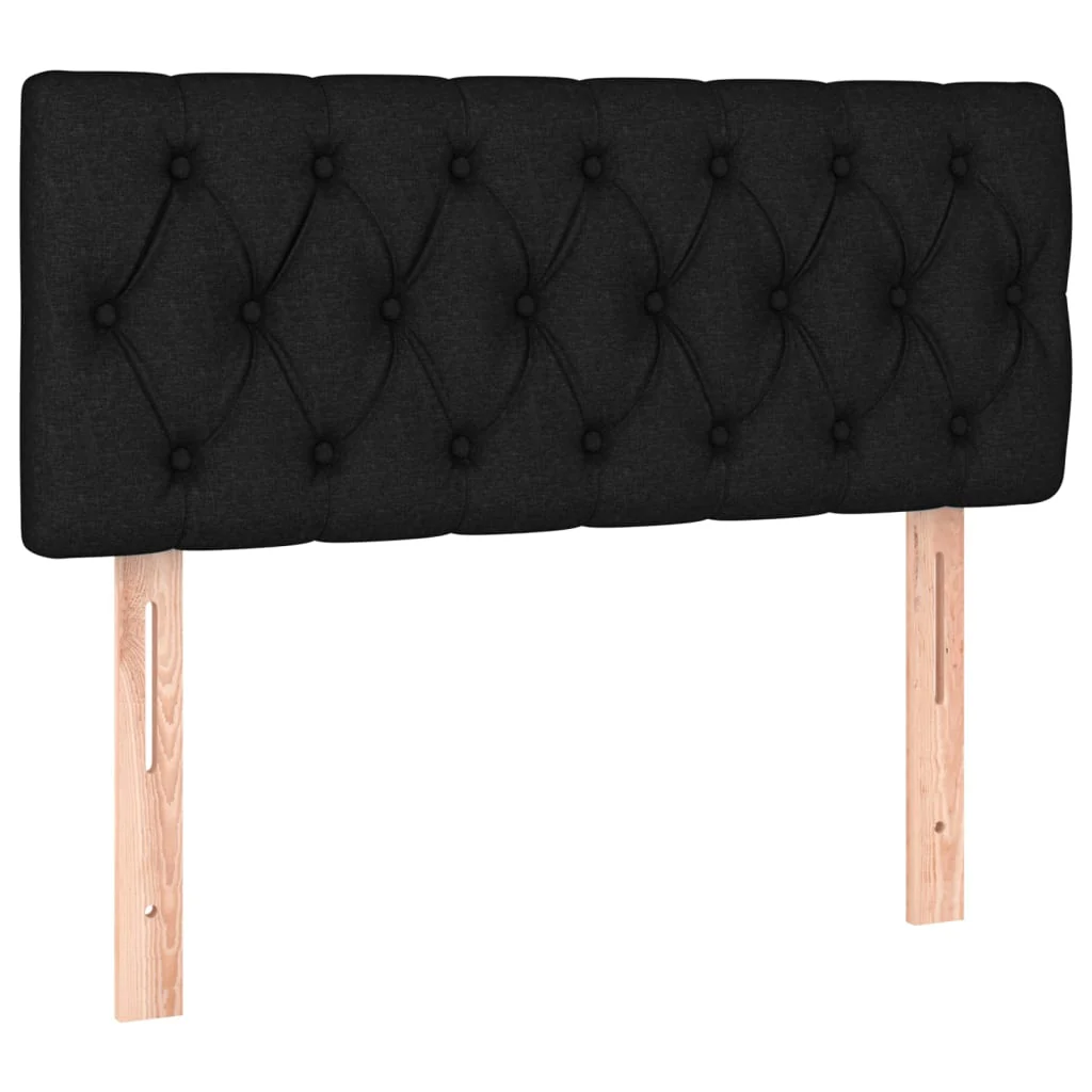 sengegavl med LED-lys 100x7x78/88 cm stof sort - Image 4