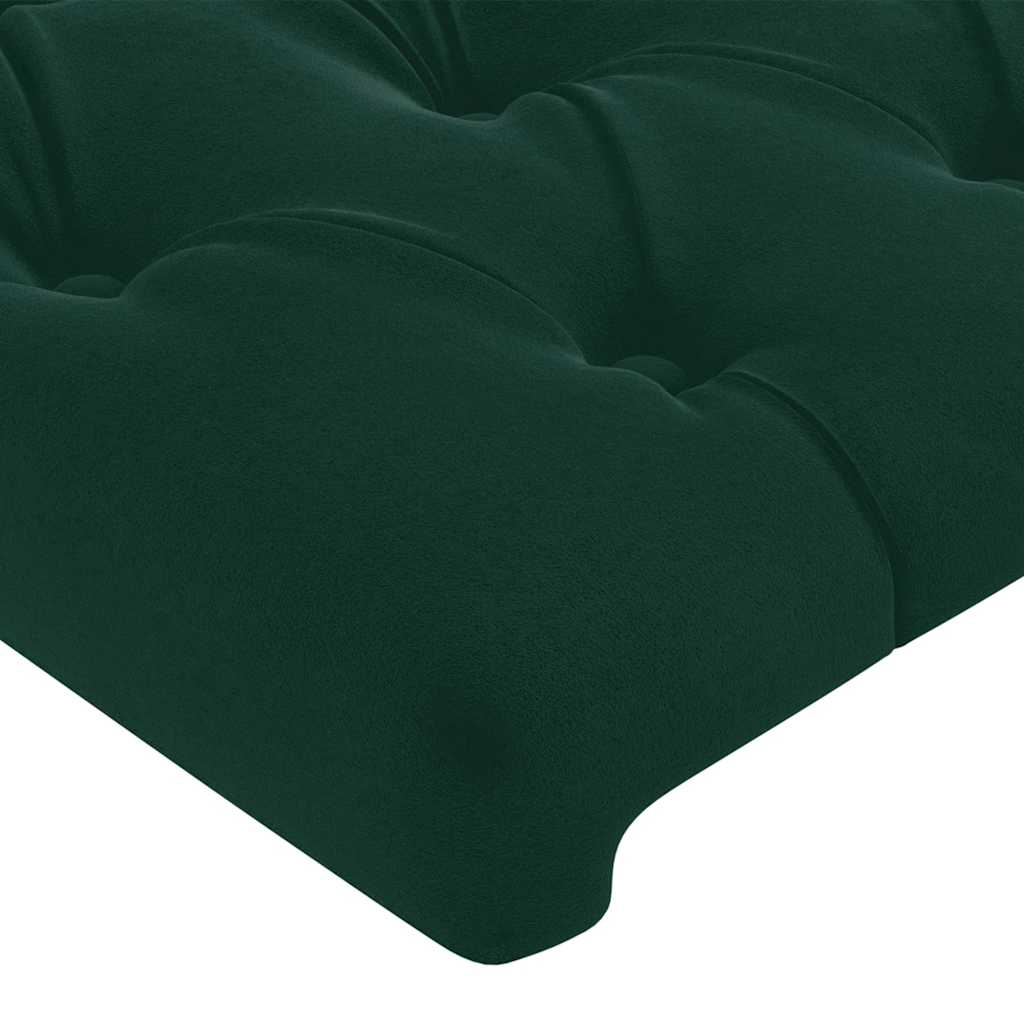 sengegavl med LED-lys 100x7x78/88 cm velour mørkegrøn - Image 5