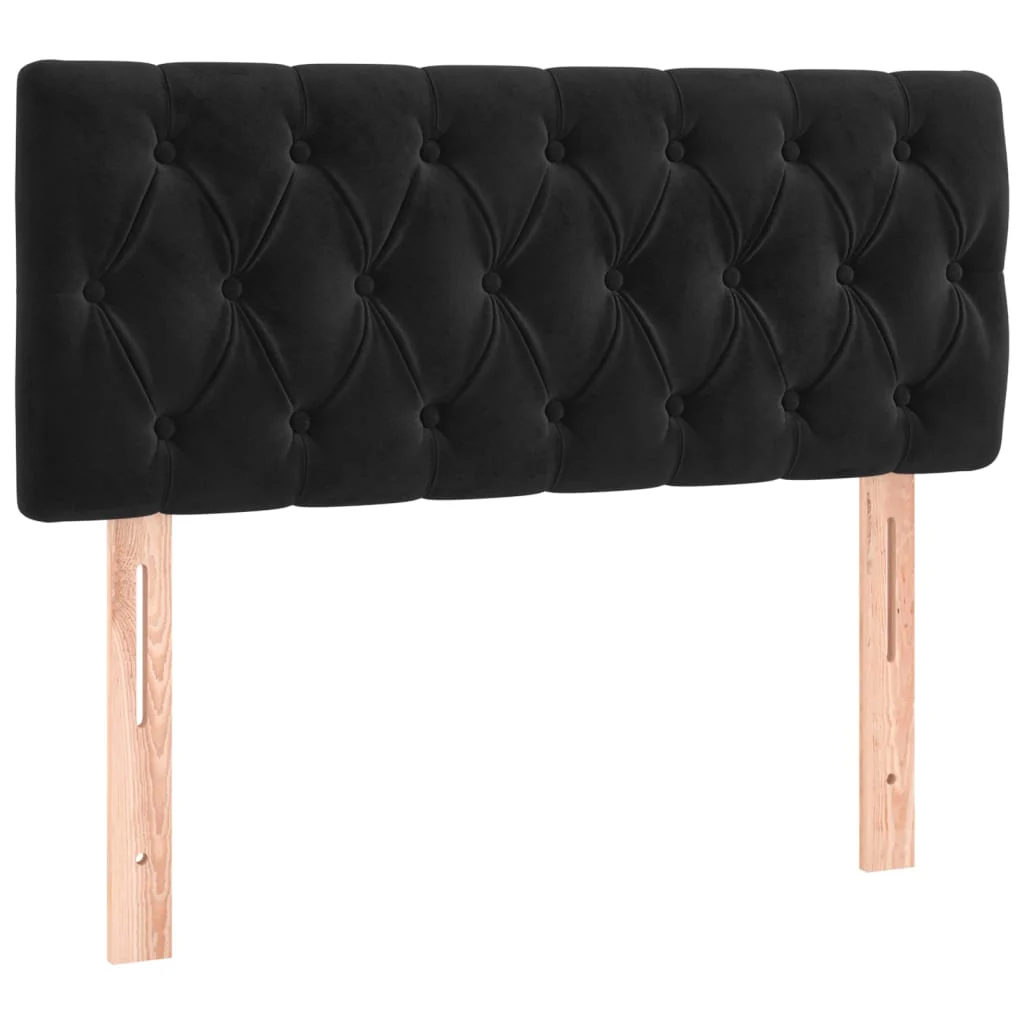 sengegavl med LED-lys 100x7x78/88 cm velour sort - Image 4