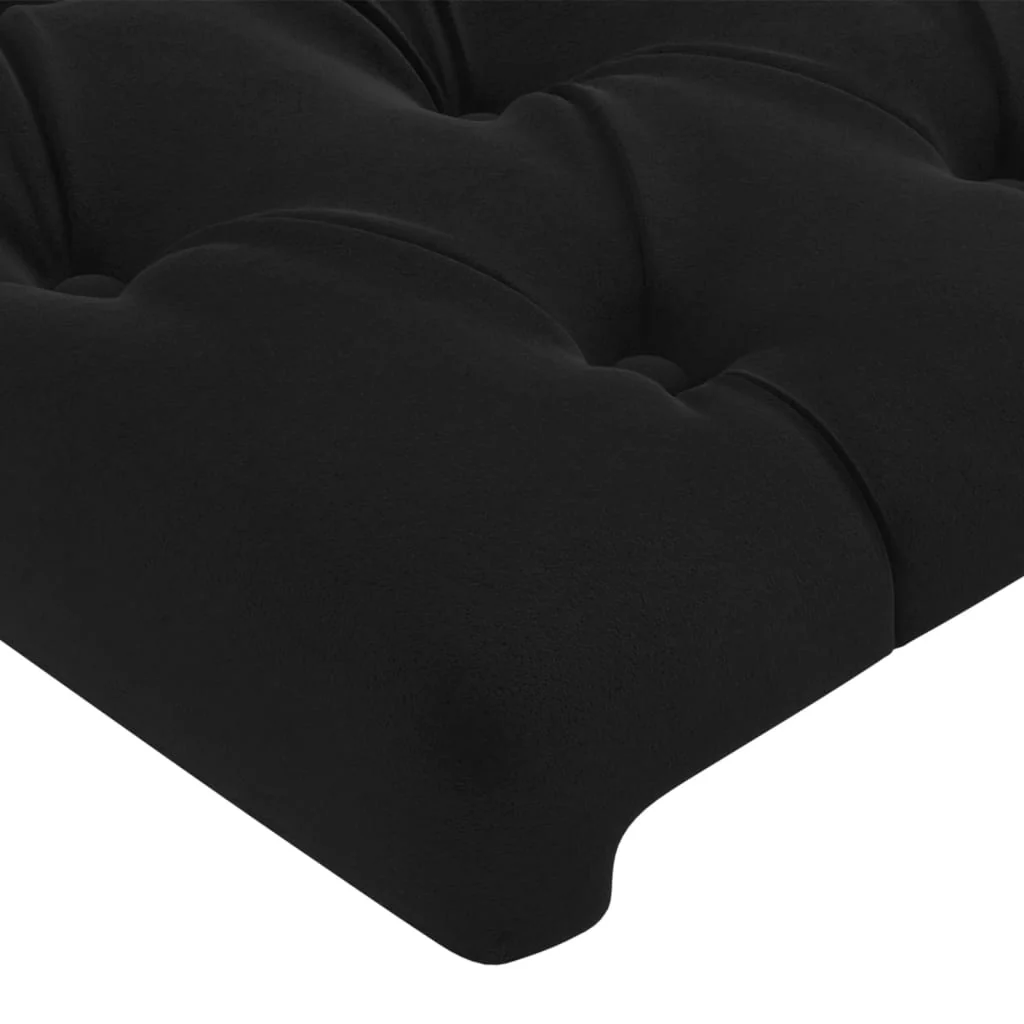 sengegavl med LED-lys 100x7x78/88 cm velour sort - Image 5