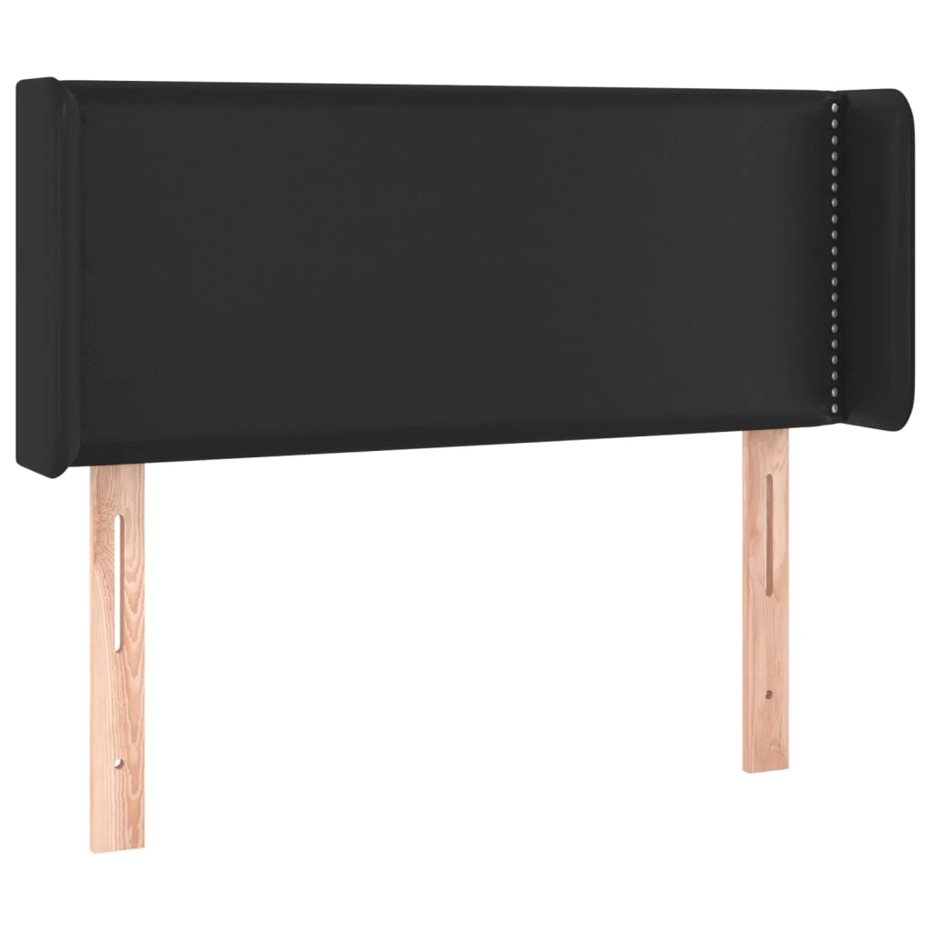 sengegavl med LED-lys 103x16x78/88 cm kunstlæder sort - Image 3