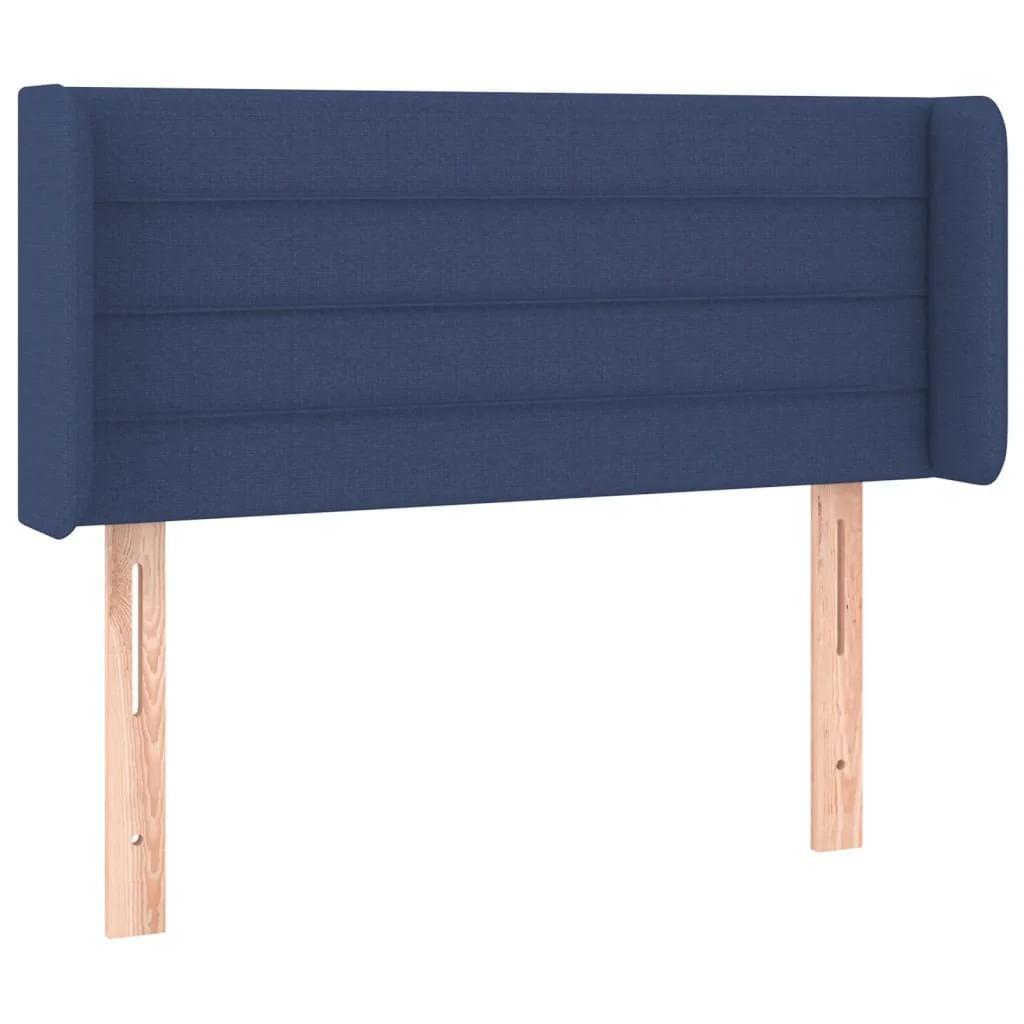sengegavl med LED-lys 103x16x78/88 cm stof blå - Image 3