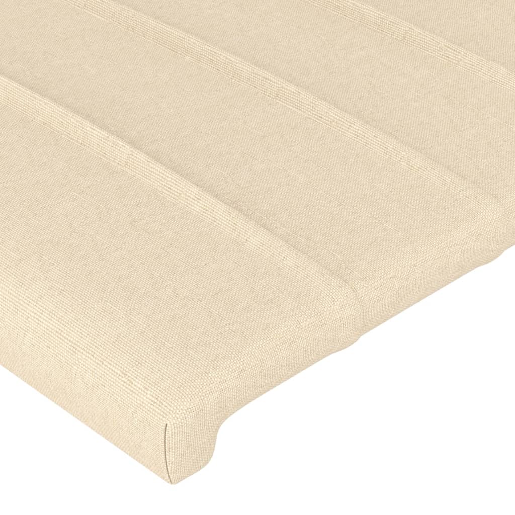 sengegavl med LED-lys 103x16x78/88 cm stof cremefarvet - Image 5