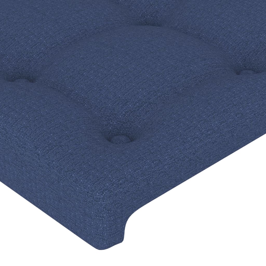 sengegavl med LED-lys 180x5x78/88 cm stof blå - Image 5