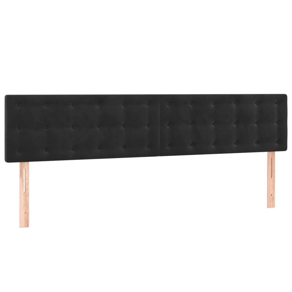 sengegavl med LED-lys 180x5x78/88 cm velour sort - Image 4
