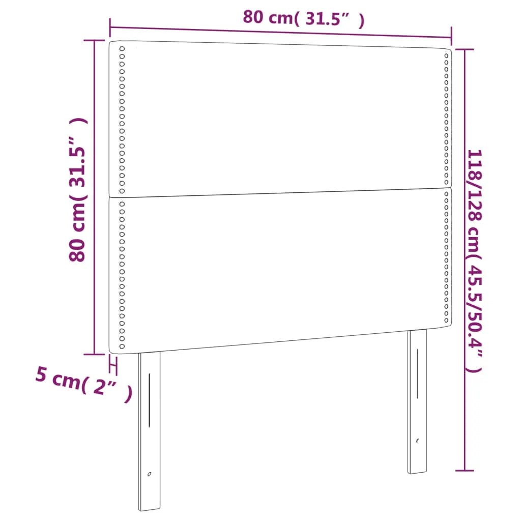 sengegavl med LED-lys 80x5x118/128 cm fløjl lyserød - Image 6