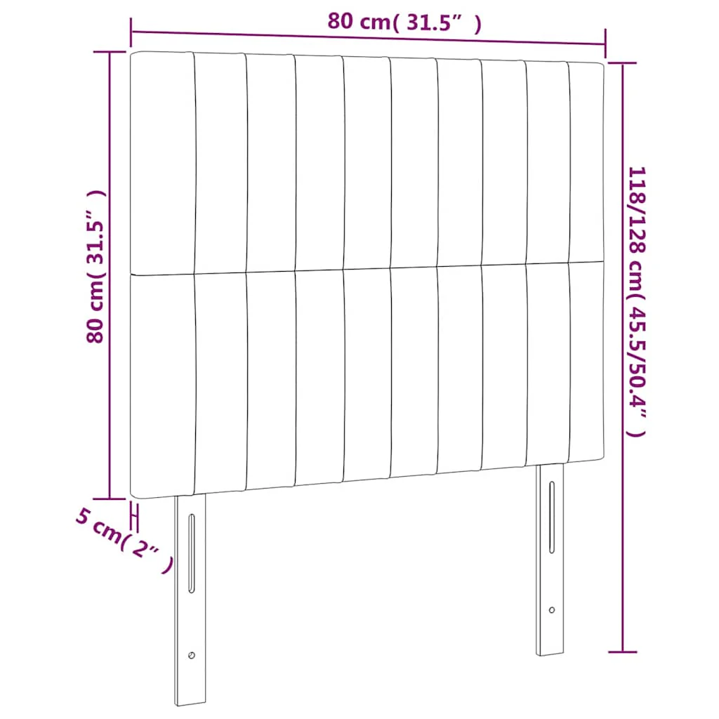 sengegavl med LED-lys 80x5x118/128 cm fløjl mørkegrøn - Image 7