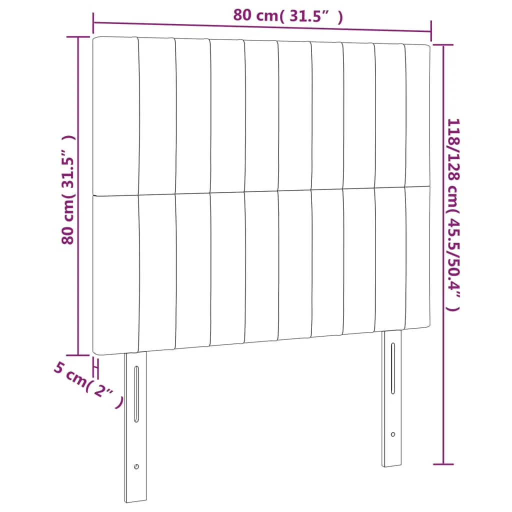 sengegavl med LED-lys 80x5x118/128 cm stof blå - Image 6