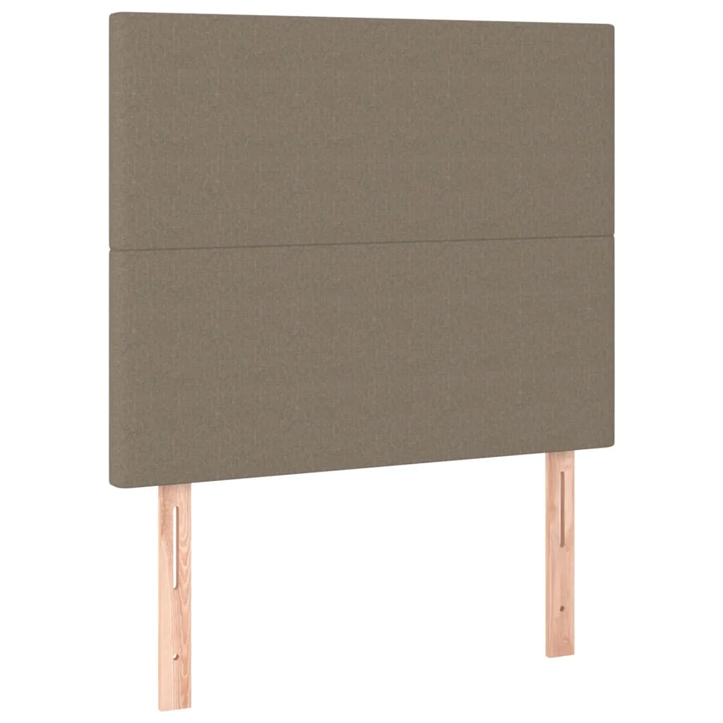 sengegavl med LED-lys 80x5x118/128 cm stof gråbrun - Image 4