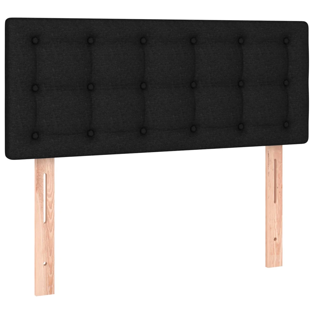 sengegavl med LED-lys 80x5x78/88 cm stof sort - Image 4