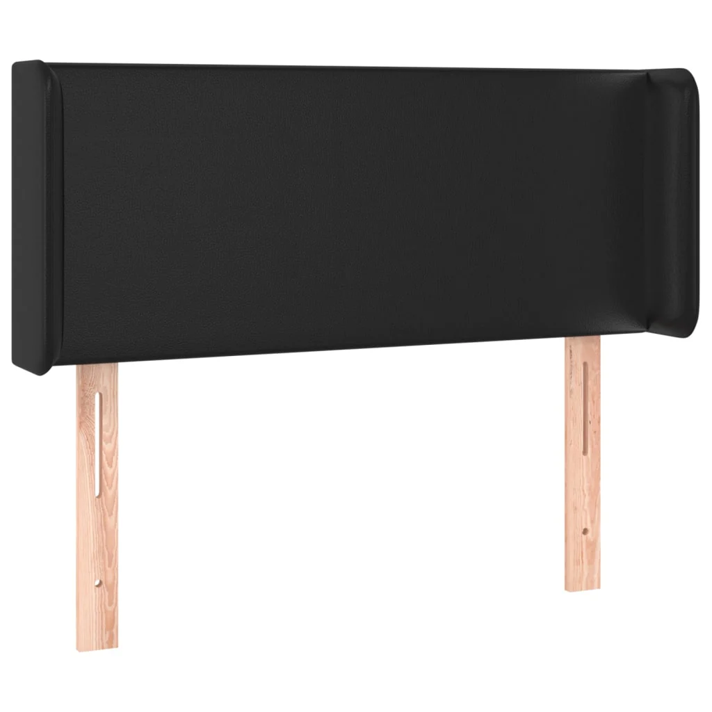 sengegavl med LED-lys 83x16x78/88 cm kunstlæder sort - Image 3