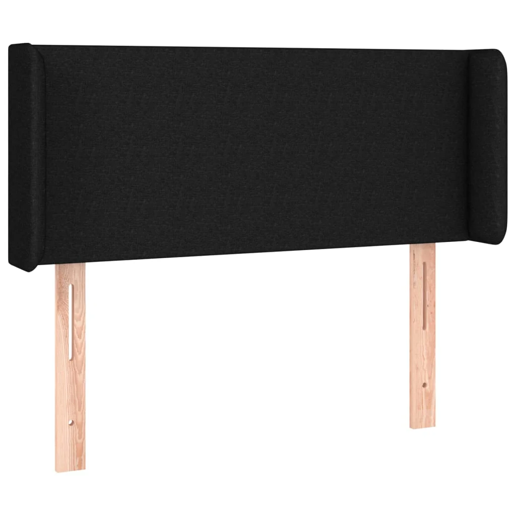 sengegavl med LED-lys 83x16x78/88 cm stof sort - Image 3