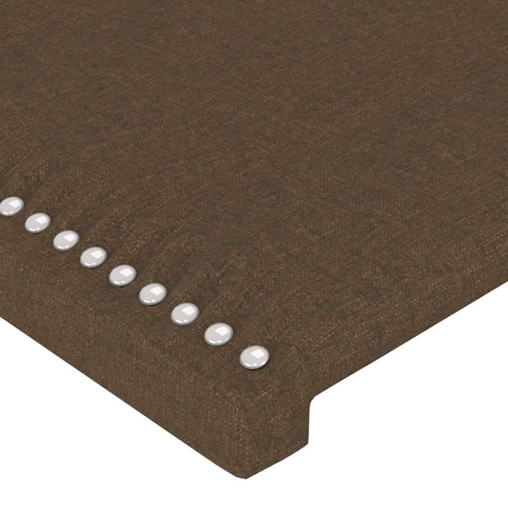 sengegavl med LED-lys 90x5x118/128 cm stof mørkebrun - Image 5