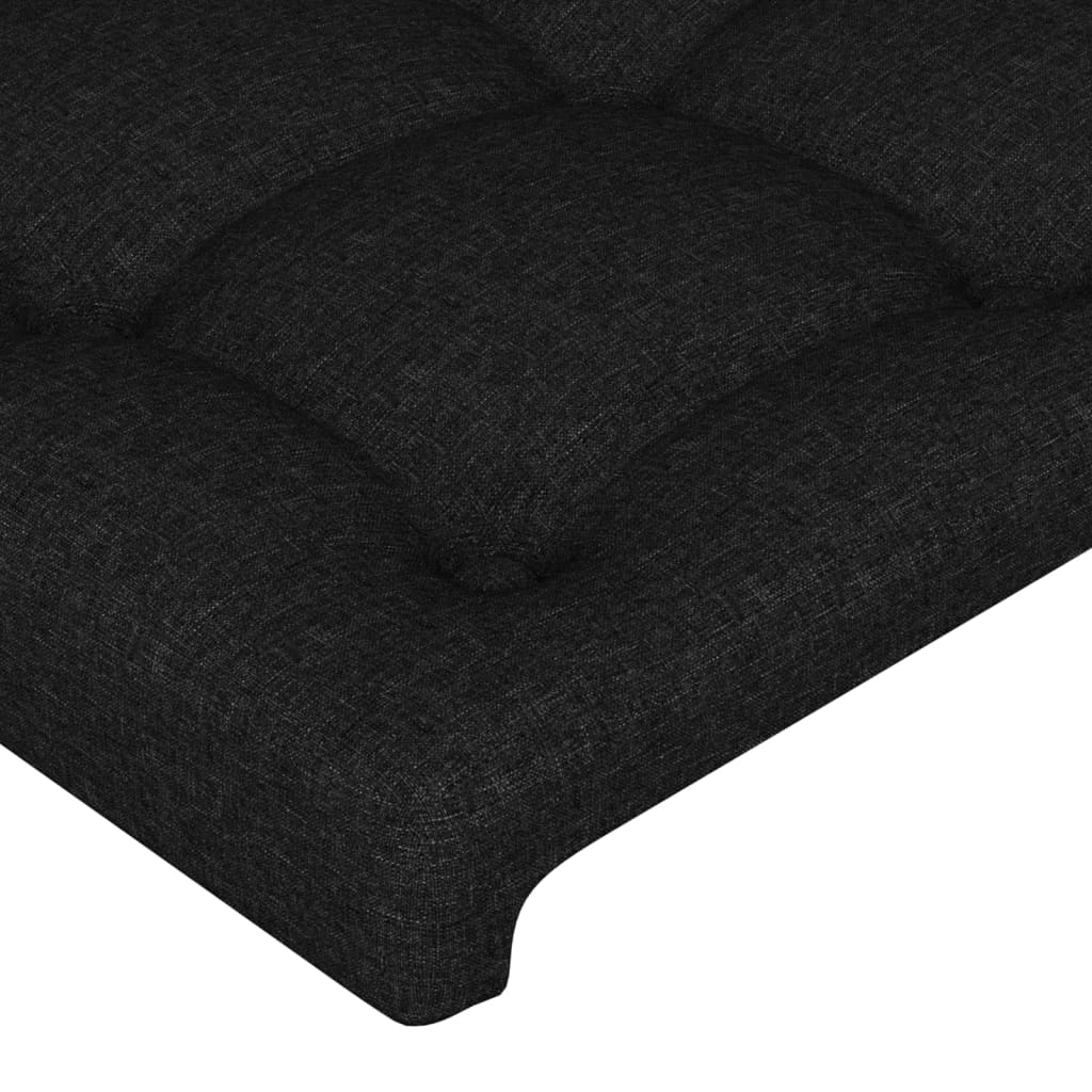 sengegavl med LED-lys 90x5x78/88 cm stof sort - Image 5