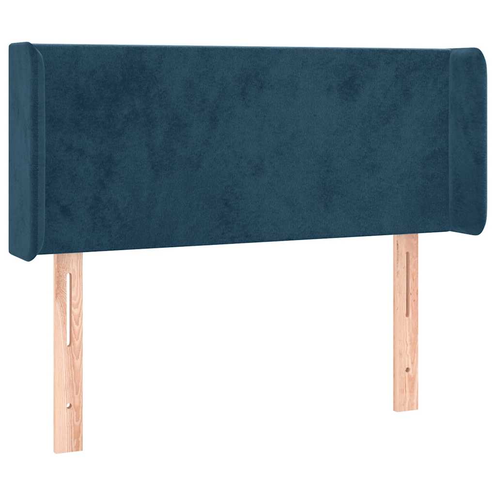sengegavl med LED-lys 93x16x78/88 cm fløjl Mørkeblå - Image 3