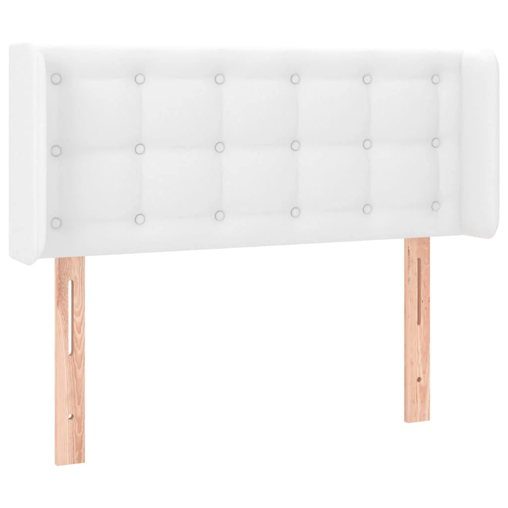 sengegavl med LED-lys 93x16x78/88 cm kunstlæder hvid - Image 3