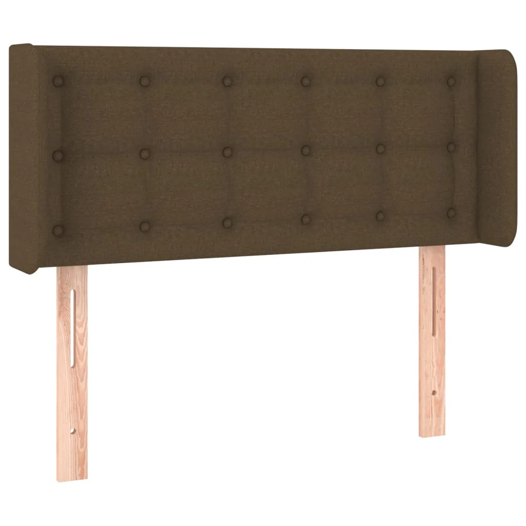 sengegavl med LED-lys 93x16x78/88 cm stof mørkebrun - Image 3