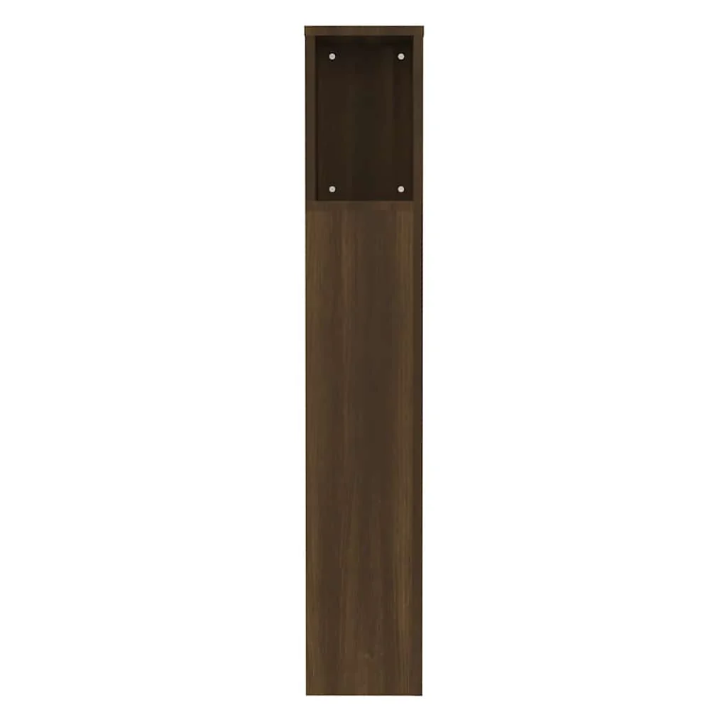 sengegavl med opbevaring 100x18,5x102,5 cm brun egetræ - Image 5
