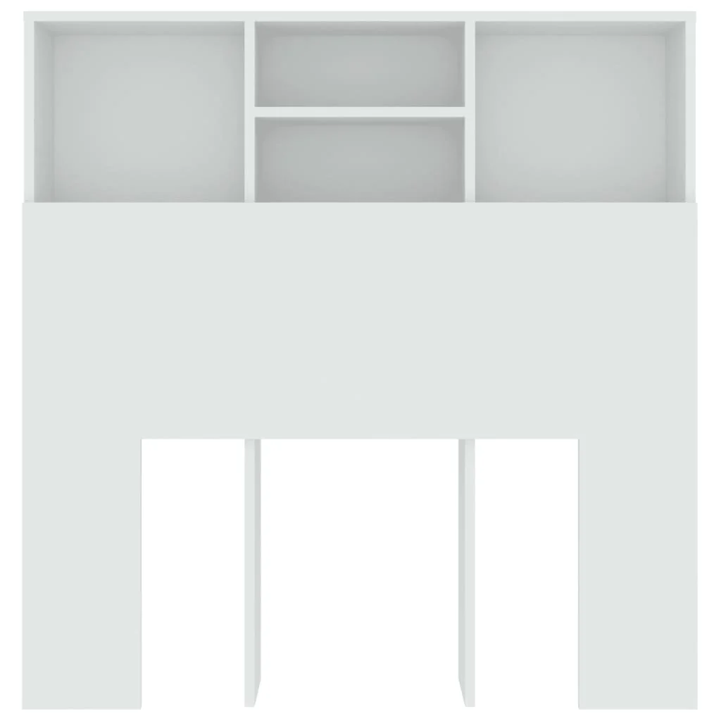 sengegavl med opbevaring 100x19x103,5 cm hvid - Image 4