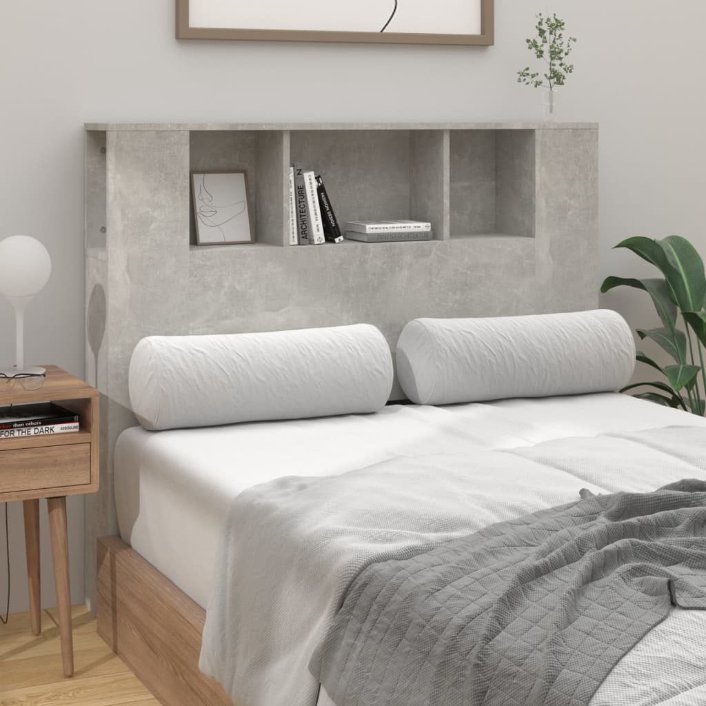 sengegavl med opbevaring 120x18,5x102,5 cm betongrå - Image 3