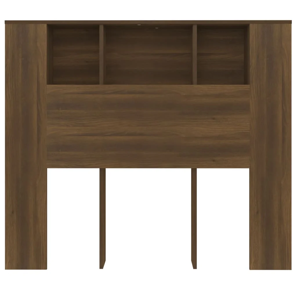sengegavl med opbevaring 120x18,5x102,5 cm brun egetræsfarve - Image 4