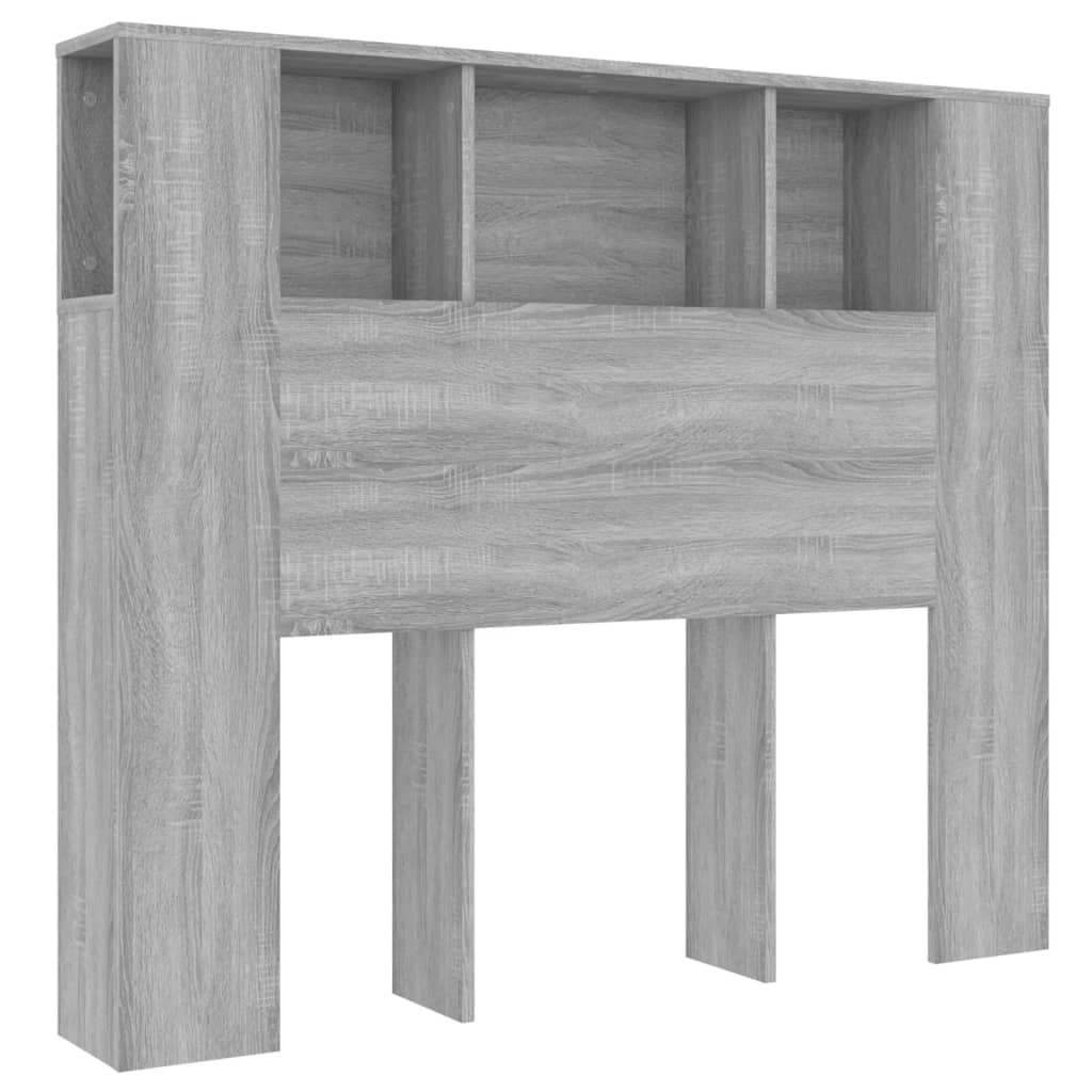 sengegavl med opbevaring 120x18,5x102,5 cm grå sonoma-eg - Image 2
