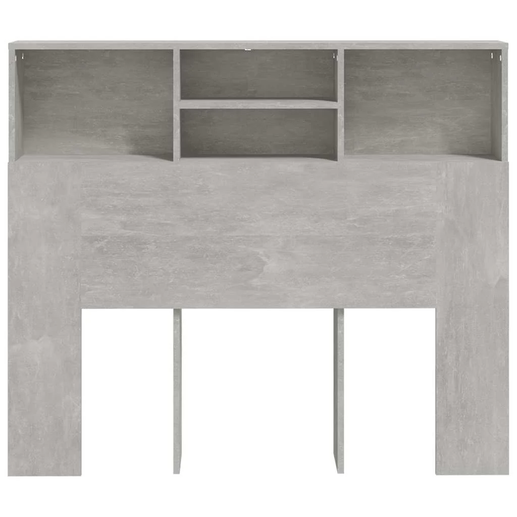 sengegavl med opbevaring 120x19x103,5 cm betongrå - Image 5