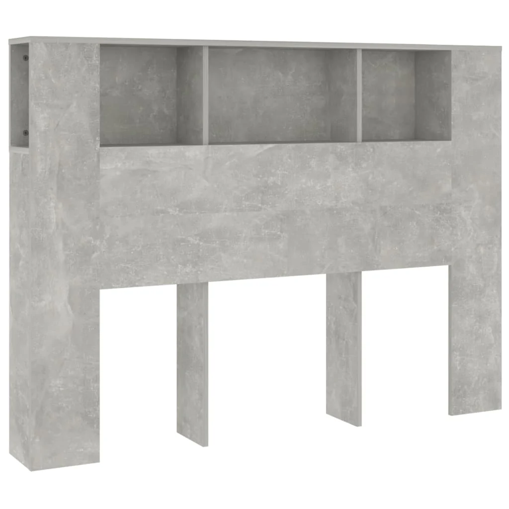 sengegavl med opbevaring 140x18,5x104,5 cm betongrå - Image 2