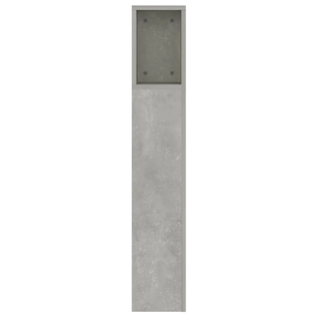 sengegavl med opbevaring 160x18,5x104,5 cm betongrå - Image 5
