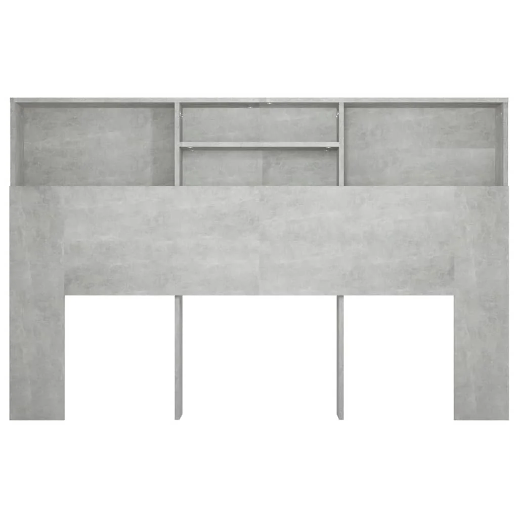 sengegavl med opbevaring 160x19x103,5 cm betongrå - Image 5