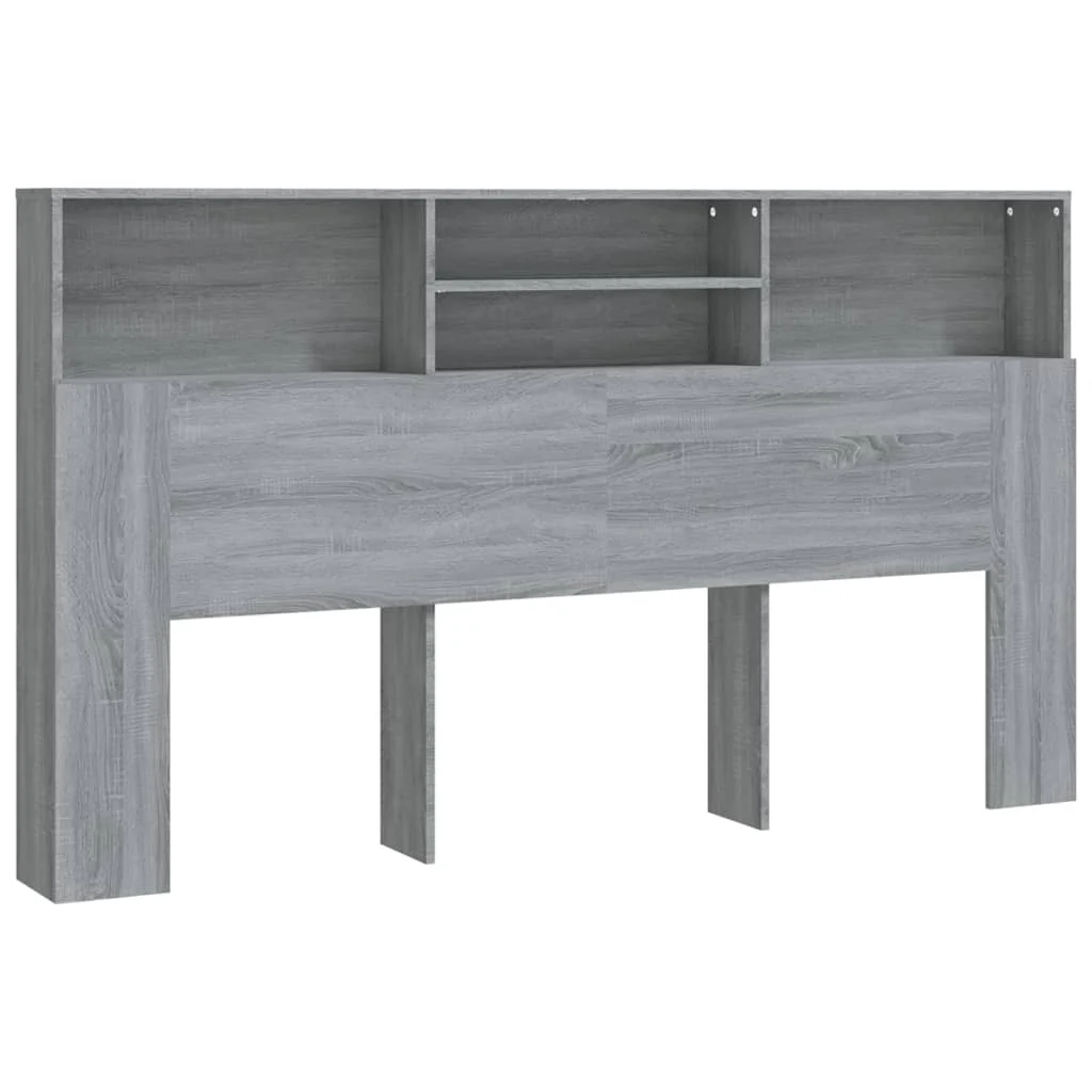 sengegavl med opbevaring 180x19x103,5 cm grå sonoma-eg - Image 2