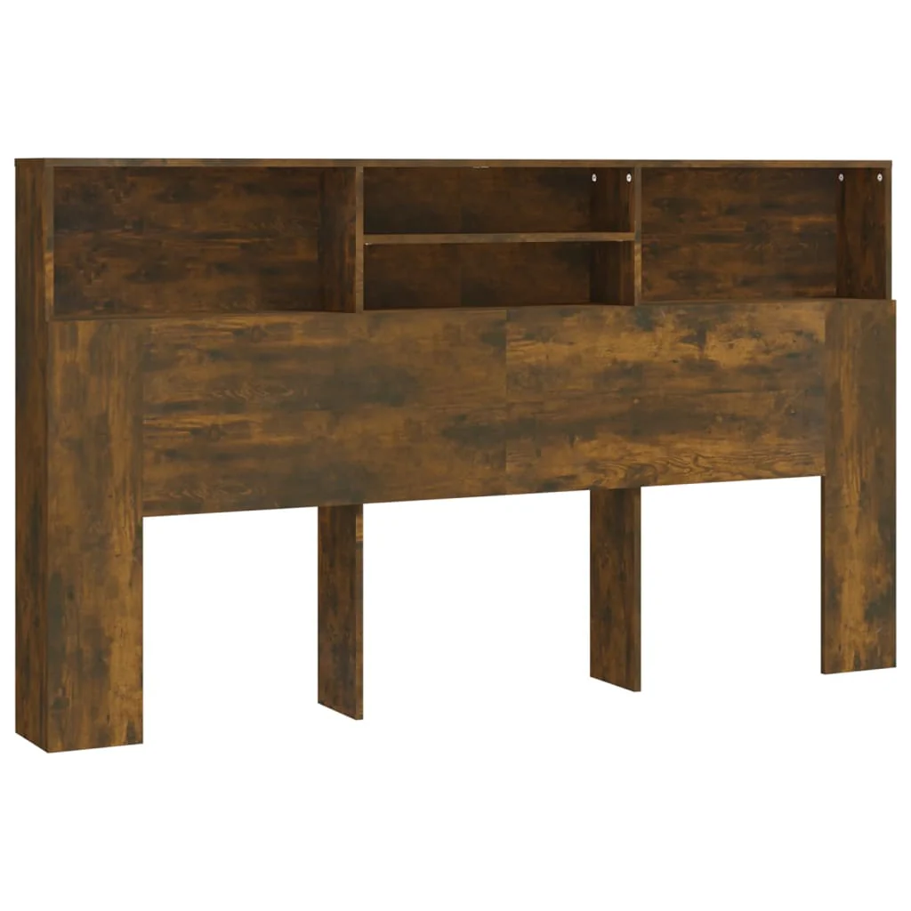 sengegavl med opbevaring 180x19x103,5 cm røget egetræsfarve - Image 2