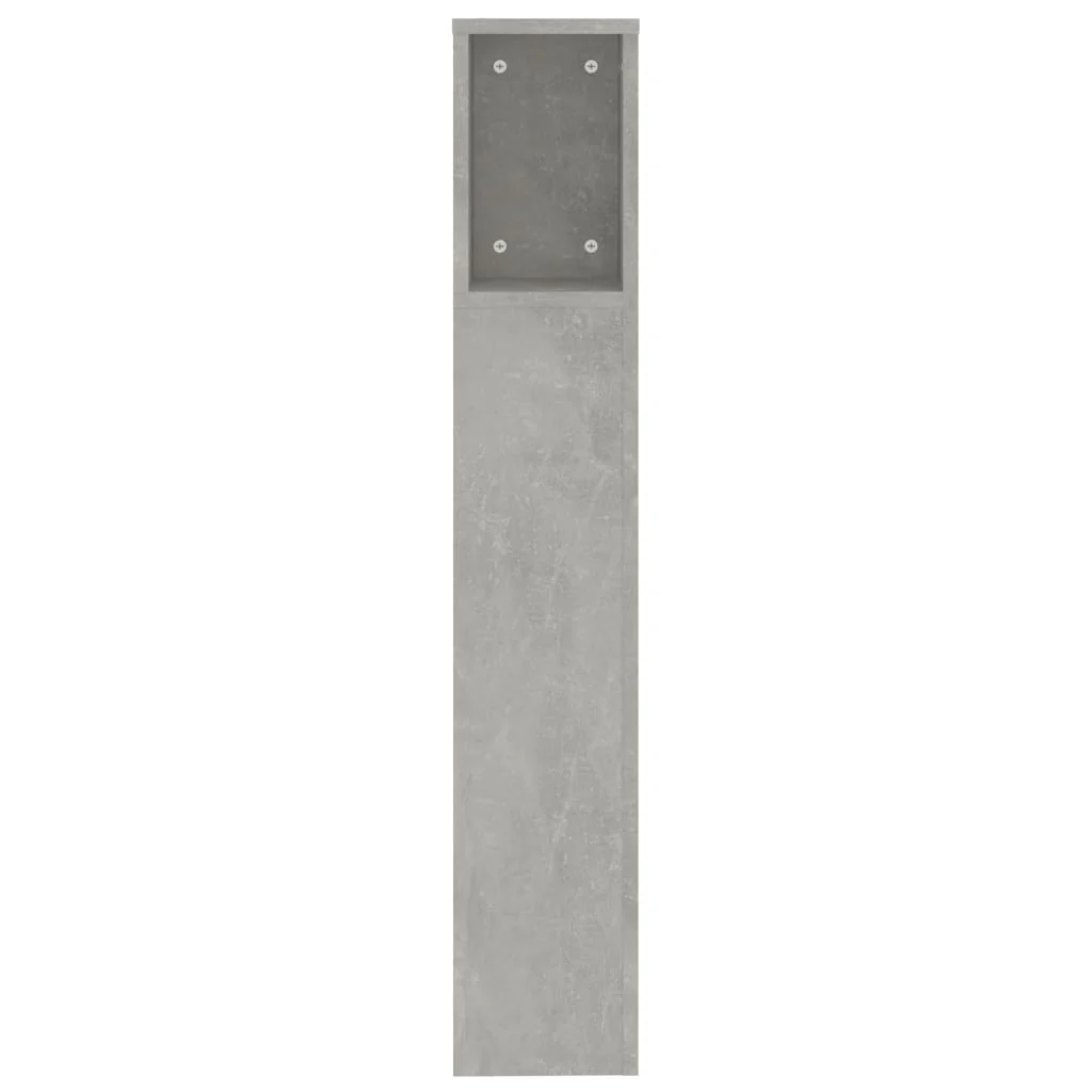 sengegavl med opbevaring 200x18,5x104,5 cm betongrå - Image 4