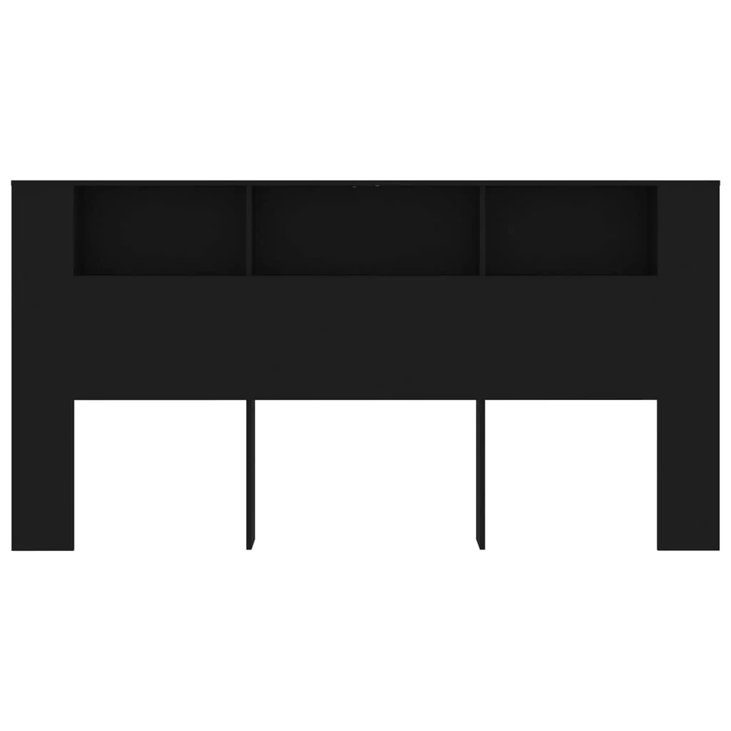 sengegavl med opbevaring 200x18,5x104,5 cm sort - Image 3