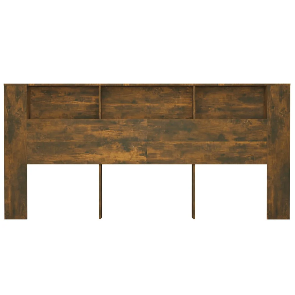 sengegavl med opbevaring 220x18,5x104,5 cm røget egetræsfarve - Image 4
