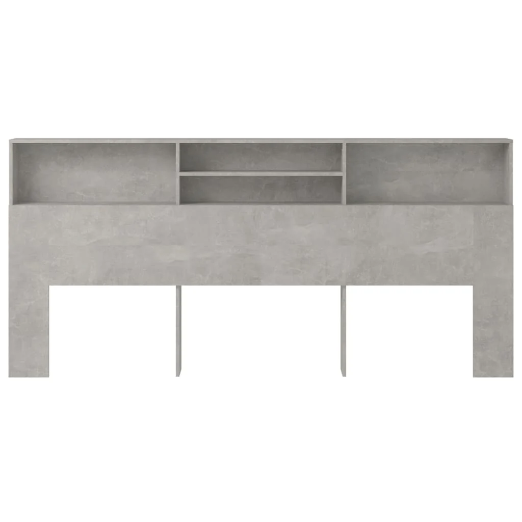sengegavl med opbevaring 220x19x103,5 cm betongrå - Image 3