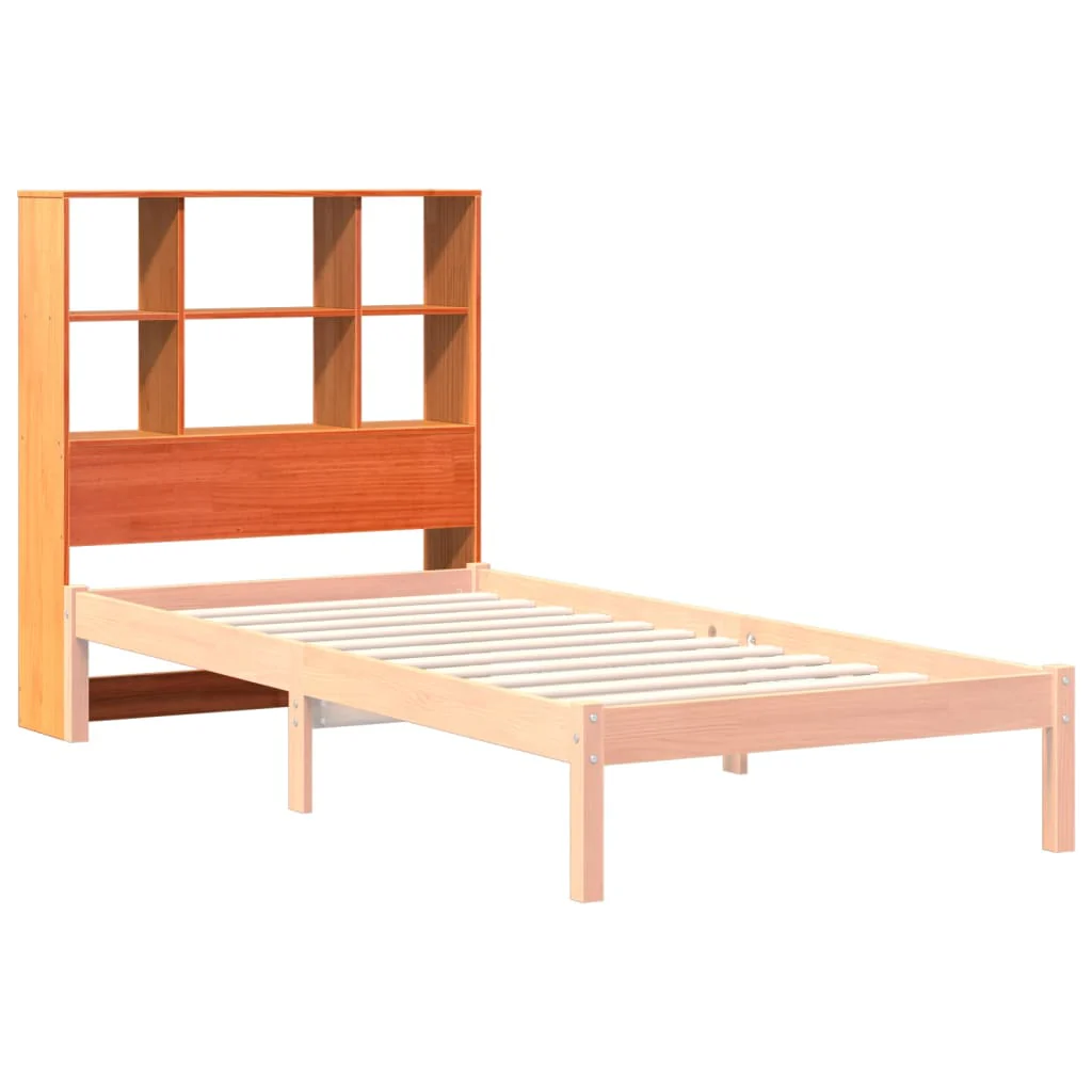 sengegavl med opbevaring 75 cm massivt fyrretræ gyldenbrun - Image 7