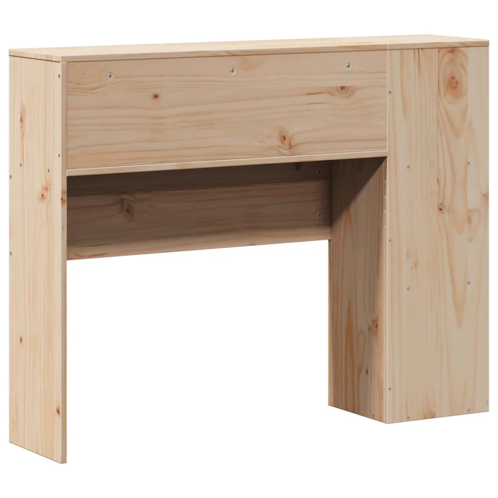 sengegavl med opbevaring 75 cm massivt fyrretræ hvid - Image 6