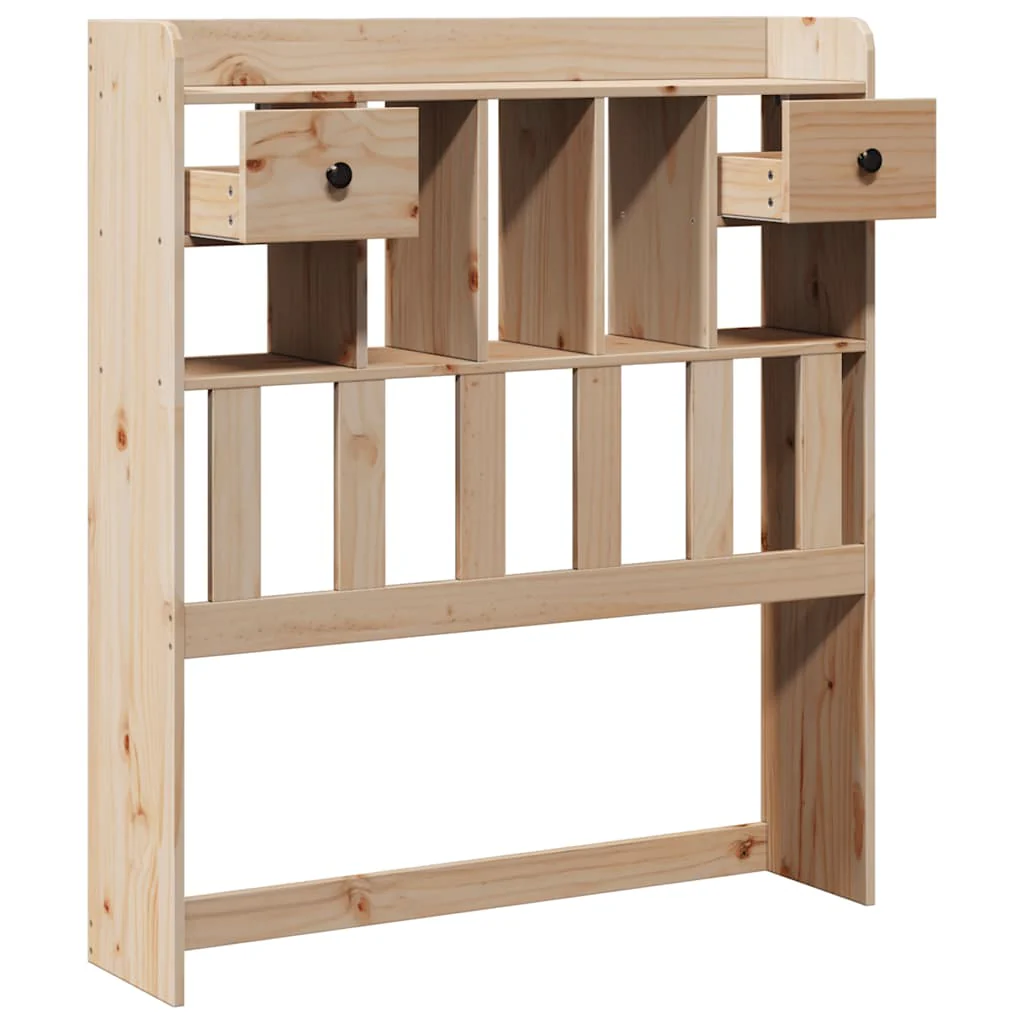 sengegavl med opbevaring 75 cm massivt fyrretræ hvid - Image 4