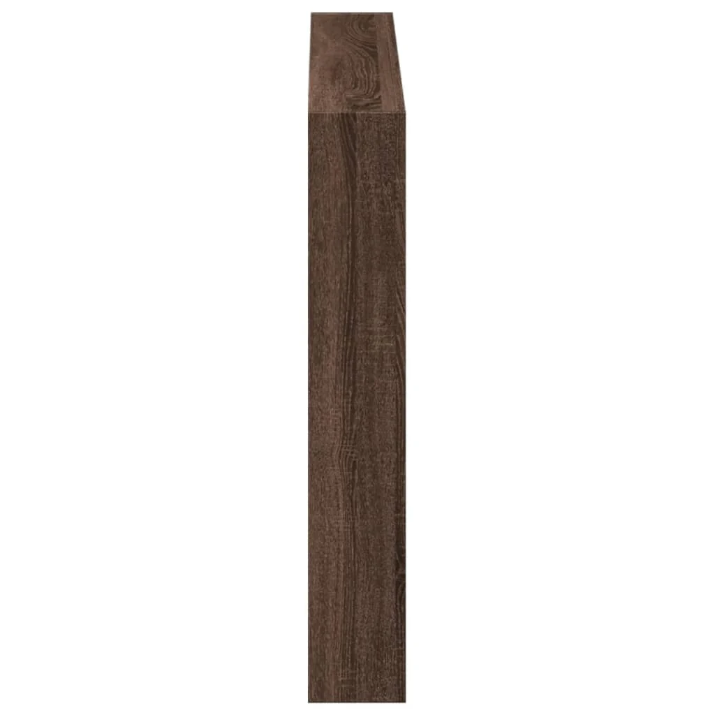 sengegavl med opbevaring og LED-lys 100x17x102 cm brunt eg - Image 7