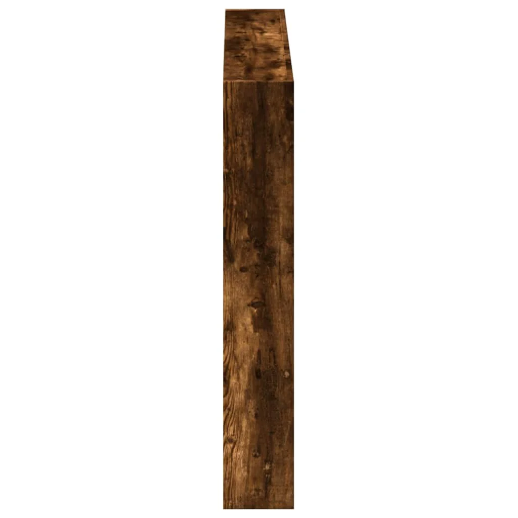 sengegavl med opbevaring og LED-lys 100x17x102 cm røget eg - Image 7