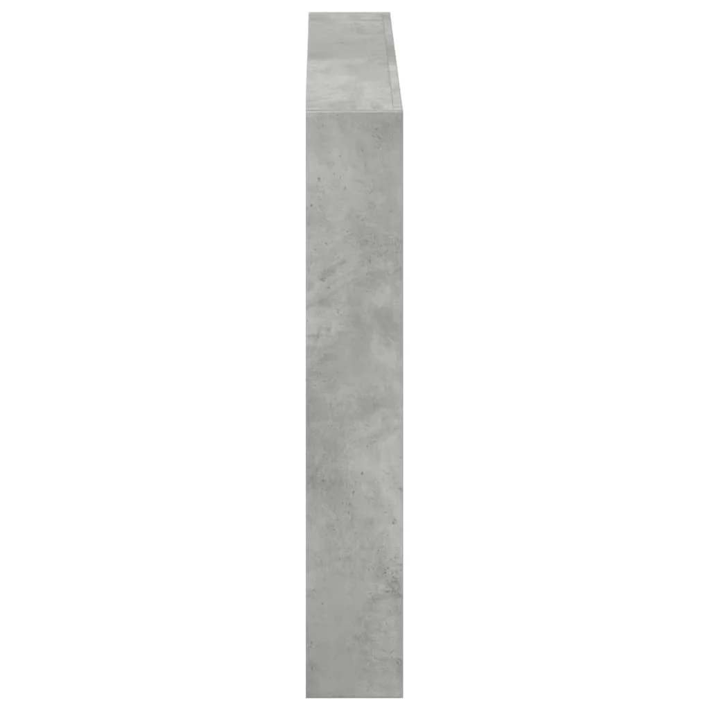 sengegavl med opbevaring og LED-lys 120x17x102 cm betongrå - Image 7
