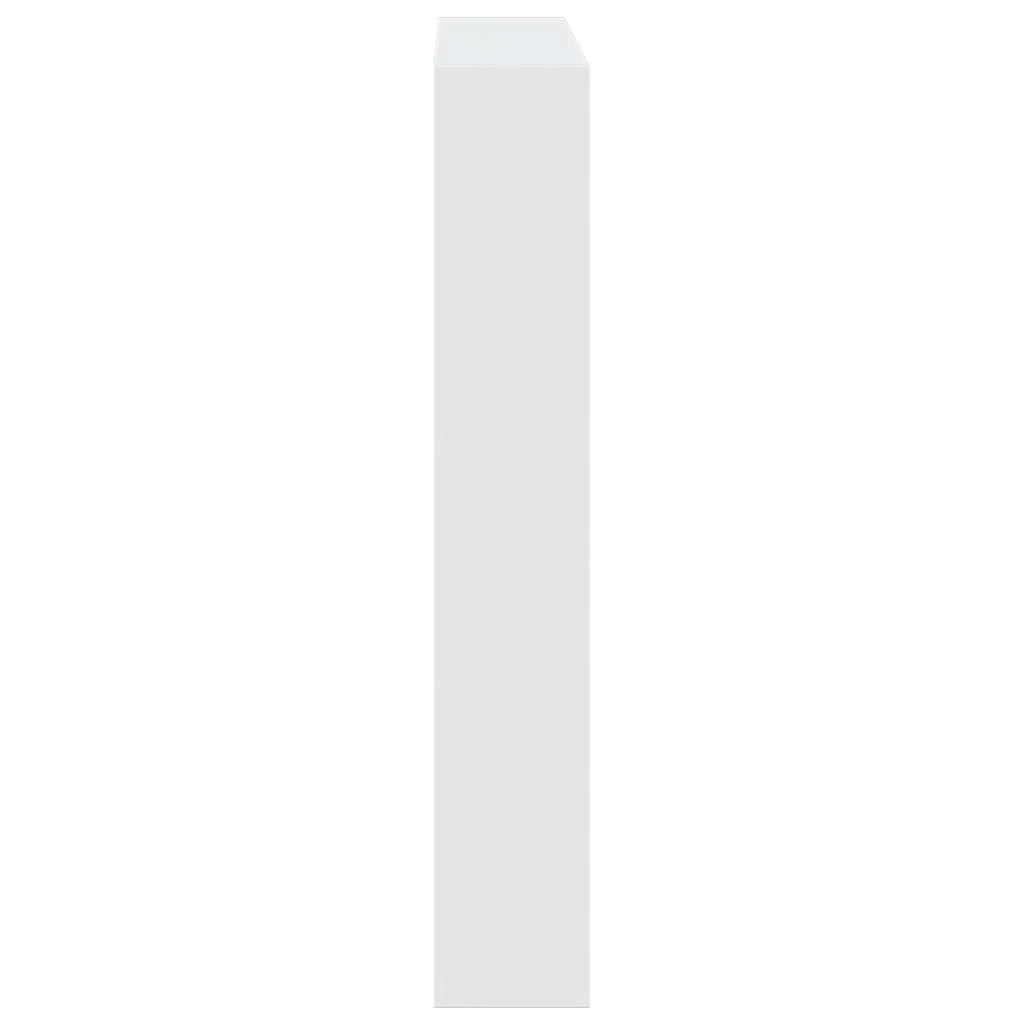 sengegavl med opbevaring og LED-lys 120x17x102 cm hvid - Image 7