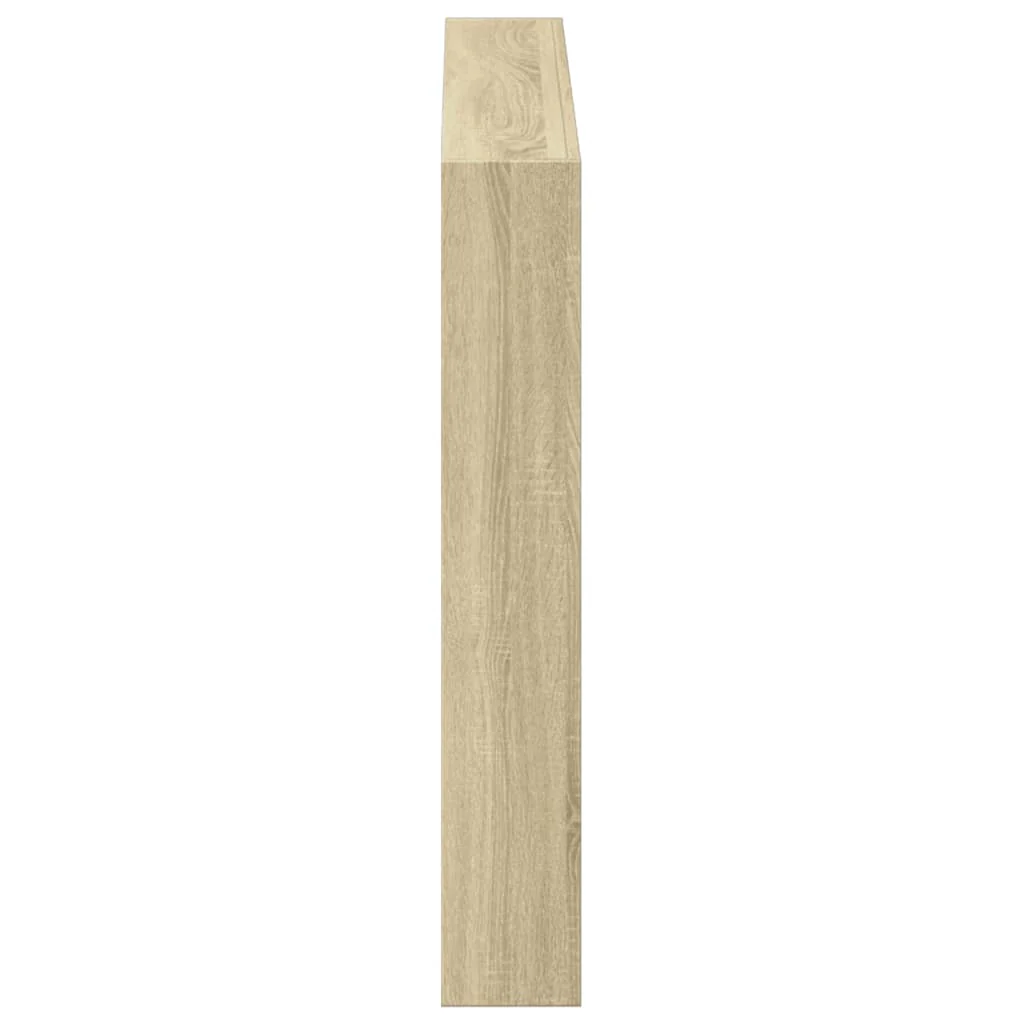 sengegavl med opbevaring og LED-lys 120x17x102 cm sonoma-eg - Image 7