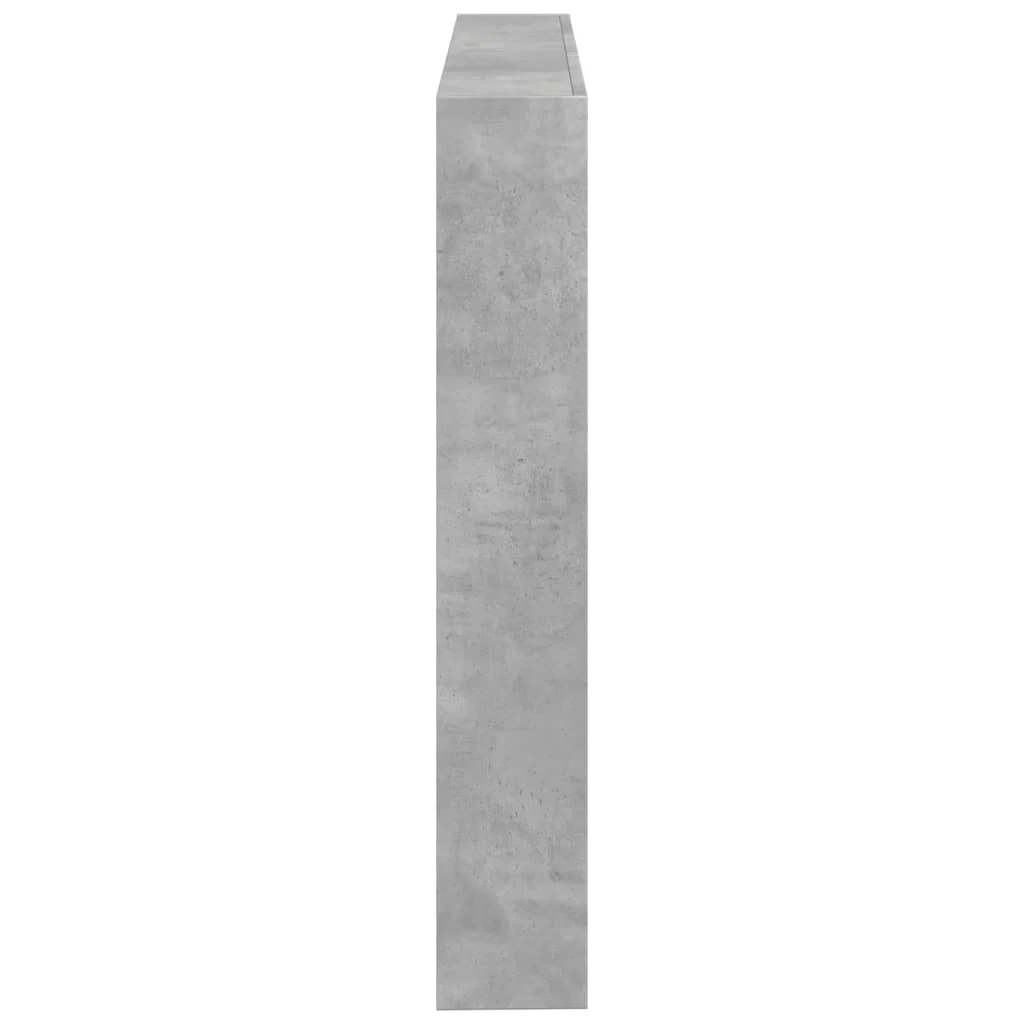 sengegavl med opbevaring og LED-lys 140x17x102 cm betongrå - Image 7