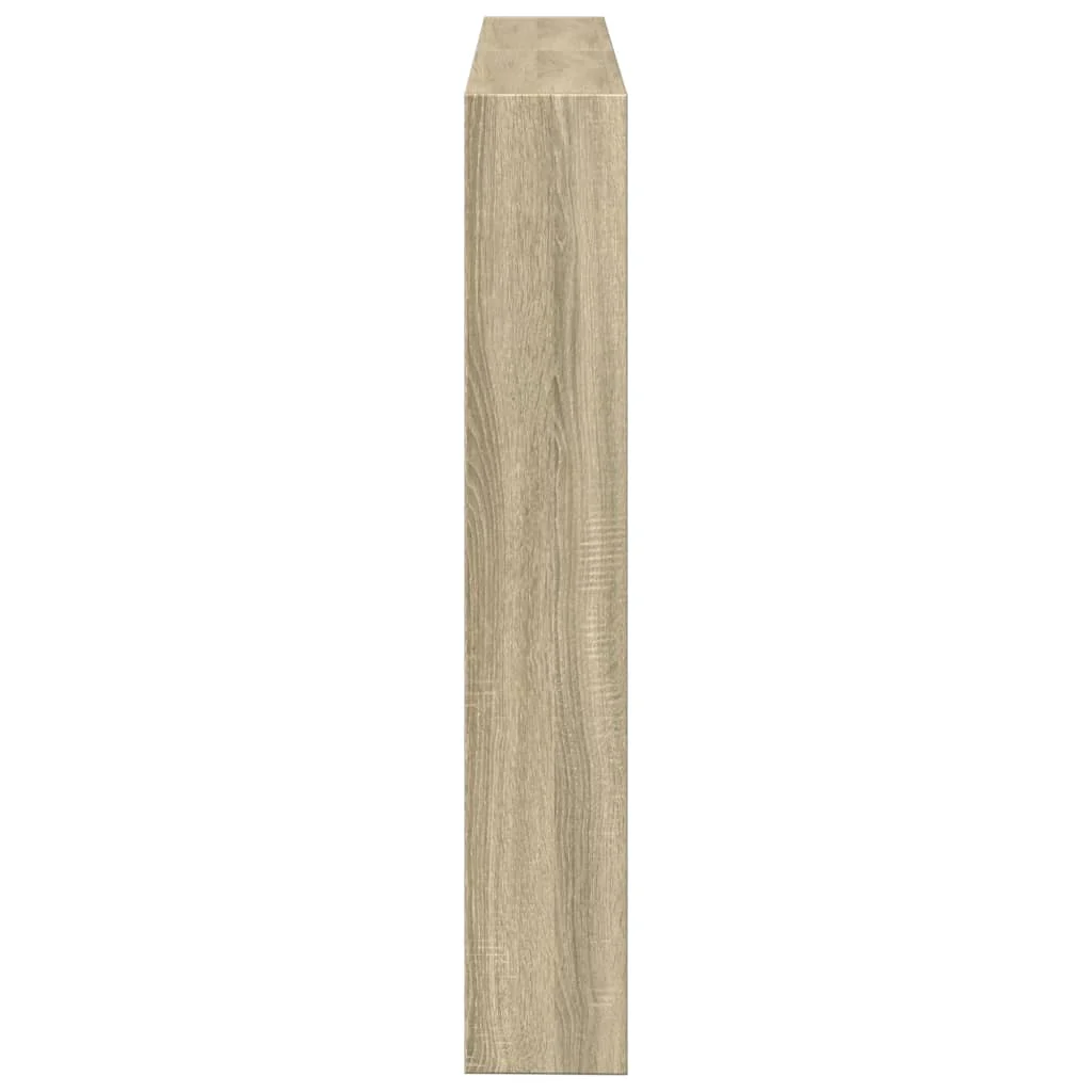 sengegavl med opbevaring og LED-lys 140x17x102 cm sonoma-eg - Image 7