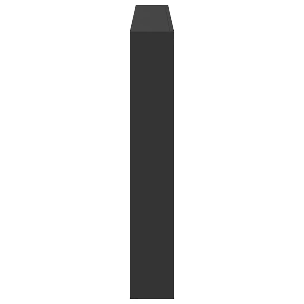 sengegavl med opbevaring og LED-lys 160x17x102 cm sort - Image 7