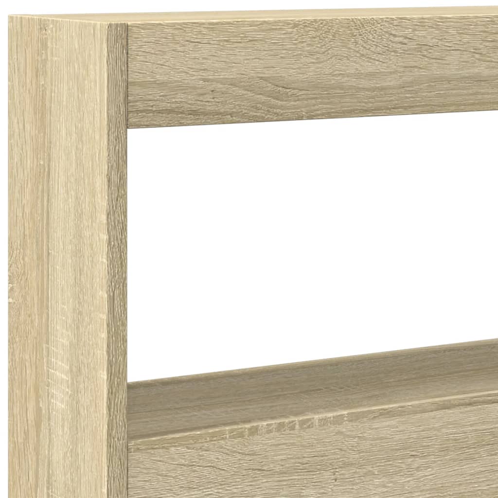 sengegavl med opbevaring og LED-lys 180x17x102 cm sonoma-eg - Image 8