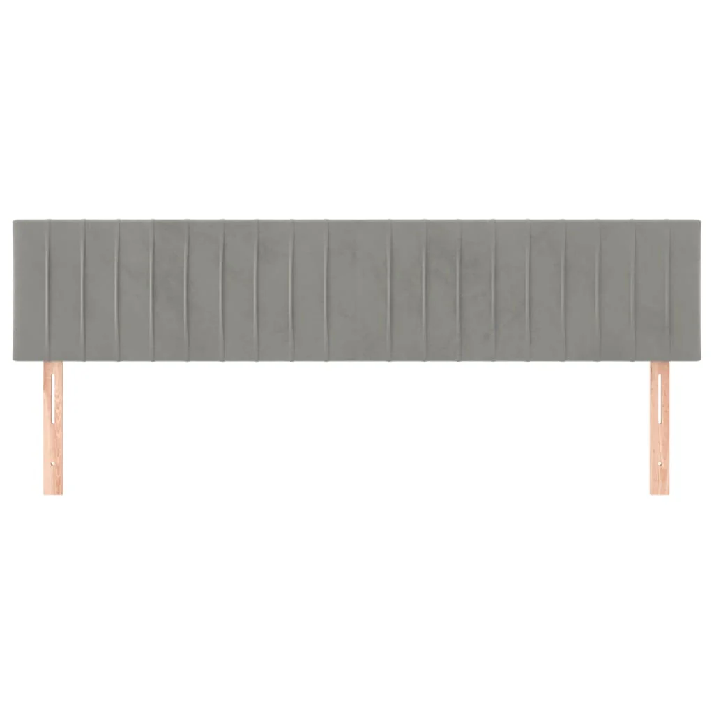 sengegavle 200x5x78/88 cm fløjl lysegrå - Image 3