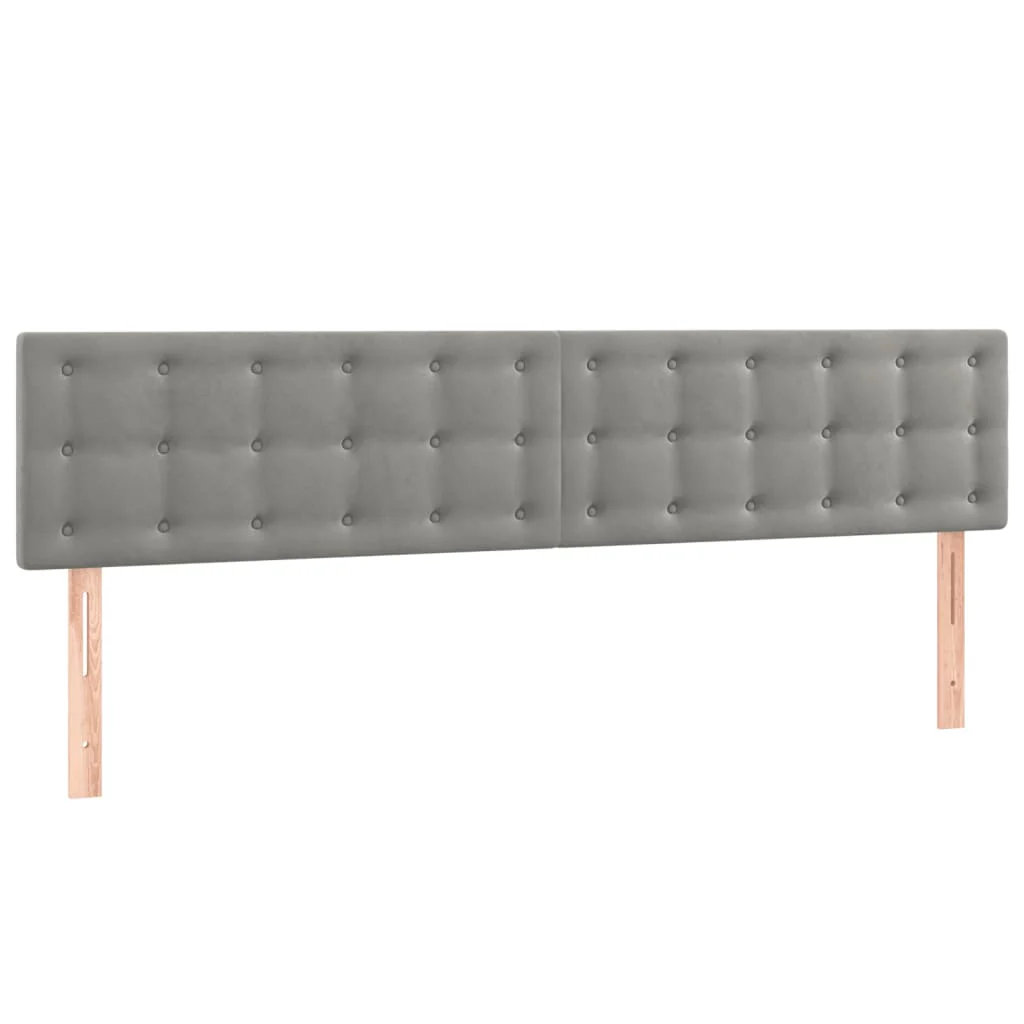 sengegavle 200x5x78/88 cm fløjl lysegrå - Image 2